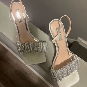 Be Mine Elegant Silver and Cream Women's Sandals (Wide Fit)